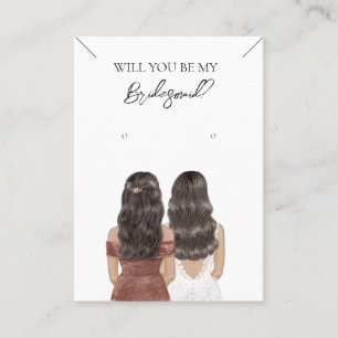 Bridesmaid Necklace & Earring Jewelry Display Card