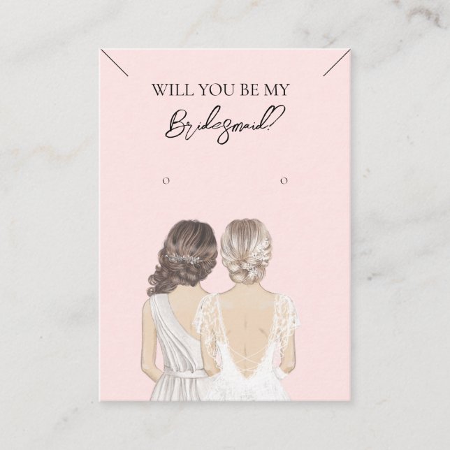 Bridesmaid Necklace & Earring Jewelry Display Card (Front)