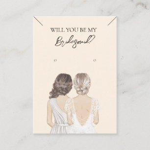 Bridesmaid Necklace & Earring Jewelry Display Card