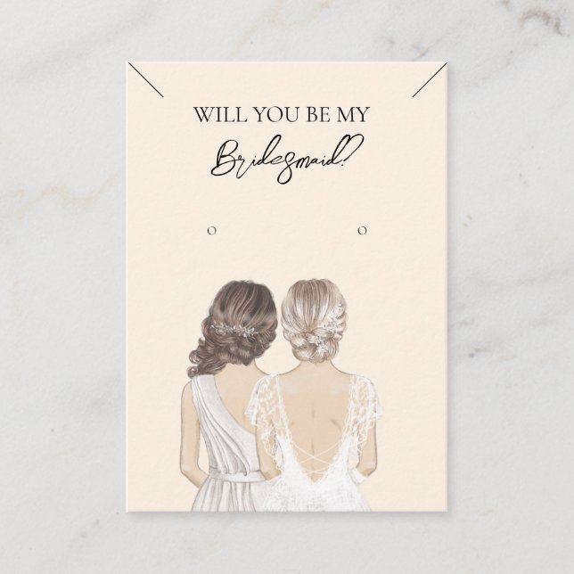 Bridesmaid Necklace & Earring Jewelry Display Card (Front)