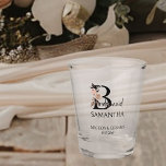 Bridesmaid Neutral Floral Letter Bridal Party Shot Glass<br><div class="desc">Shot glass to personalize for your bridesmaid as a thank you gift or to use at your bachelorette party, rehearsal dinner, reception etc. Bridesmaid is lettered with neutral boho floral letters and handwritten script. You can also add the name of the bride and groom and their wedding date. Lovely wedding...</div>