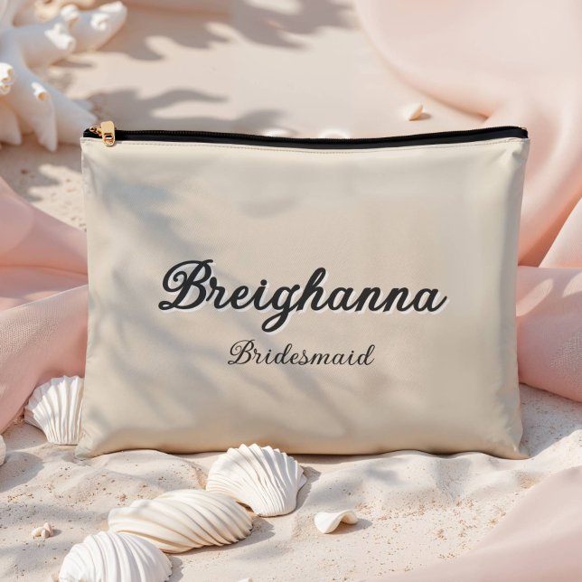 Bridesmaid Old Money Black + Beige Diamond Checker Accessory Pouch (Creator Uploaded)