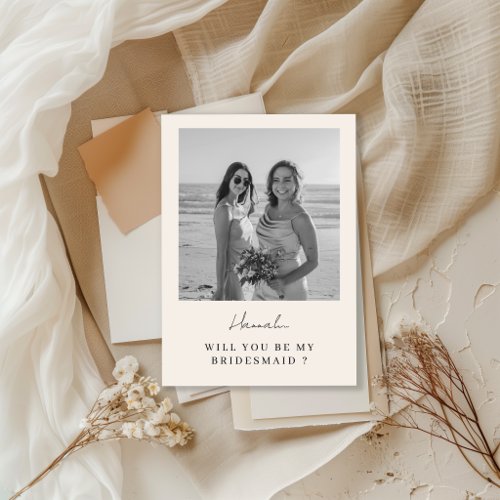 Bridesmaid or Maid of Honour Photo Proposal Card