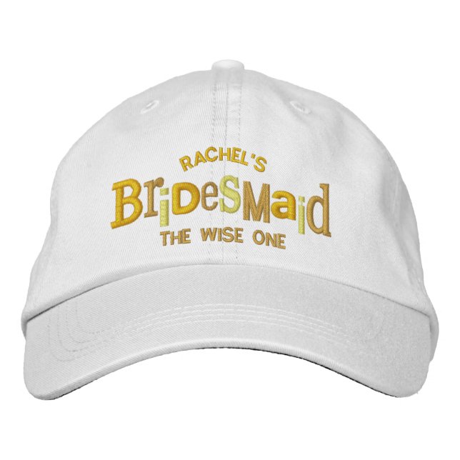 Bridesmaid Party Wedding Gift Embroidered Baseball Hat (Front)
