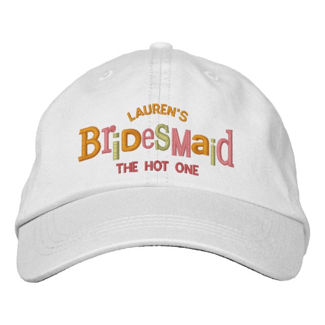 Bridesmaid Party Wedding Gift Embroidered Baseball Hat (Front)