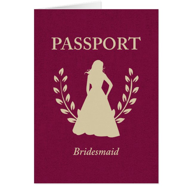 Bridesmaid Passport Cards (Front)