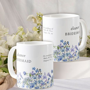 Bridesmaid Periwinkle Wildflower Elegant Floral Coffee Mug
