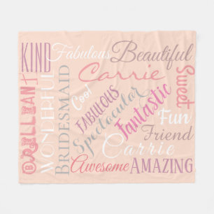 Bridesmaid Personalize Fabulous Attributes Fleece Blanket