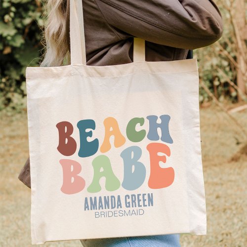 Bridesmaid Personalized Beach Bachelorette Party Tote Bag