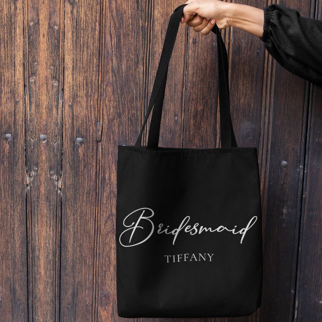 Bridesmaid Personalized Chic Minimalist Wedding Tote Bag (Creator Uploaded)