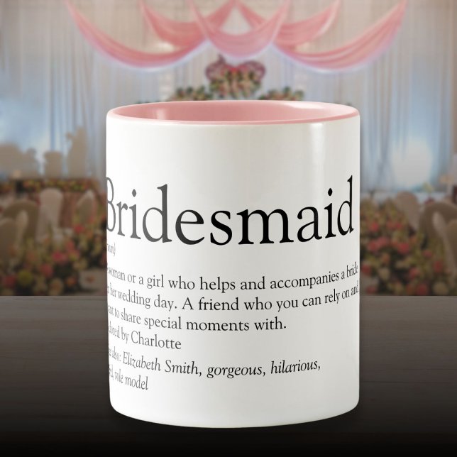 Bridesmaid Personalized Definition Favor Two-Tone Coffee Mug (Bridesmaid Personalized Definition Favor Two-Tone Coffee Mug)