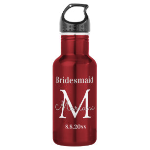 bridesmaid personalized elegant stylish stainless steel water bottle