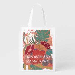 Bridesmaid Personalized Floral Reusable Bag
