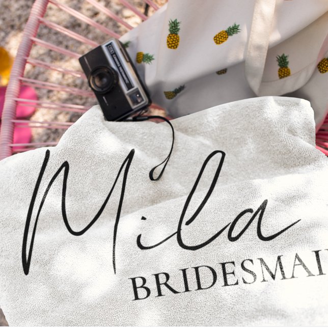 Bridesmaid Personalized Gift Ideas Beach Towel (Creator Uploaded)
