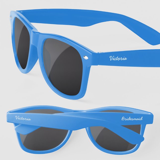 Bridesmaid Personalized Modern Script Name Sunglasses (Modern custom name personalized bridesmaid sunglasses wedding bachelorette hen party bridal shower)
