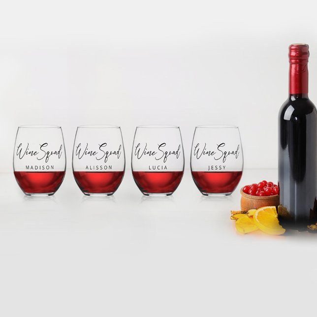 Bridesmaid Personalized Stemless Wine Glass (Creator Uploaded)