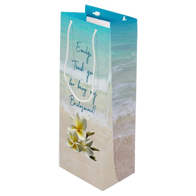 Bridesmaid Personalized Thank You From Bride Wine Gift Bag (Front Angled)