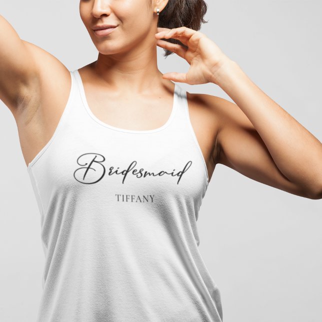 Bridesmaid Personalized Trendy Bachelorette Party Tank Top (Creator Uploaded)