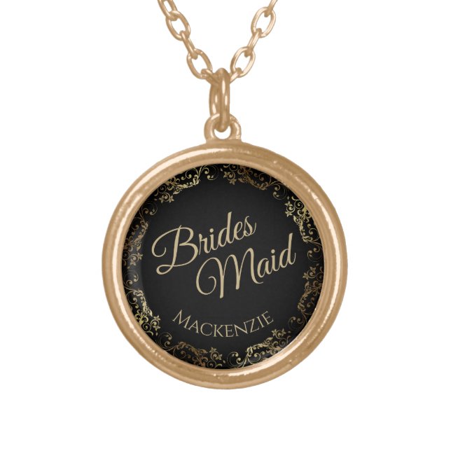 Bridesmaid Personalized Wedding Necklace Gift (Front)