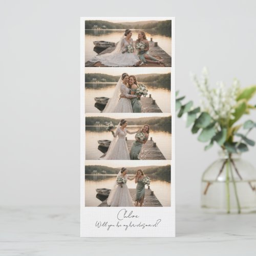Bridesmaid Photo Strip 4 Photo Proposal Card