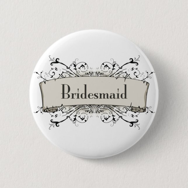 *Bridesmaid Pinback Button (Front)