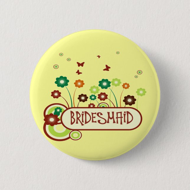 Bridesmaid Pinback Button (Front)
