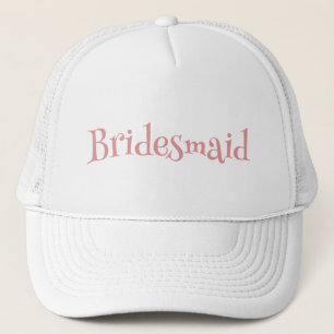 Bridesmaid Pink and White Trucker Hat
