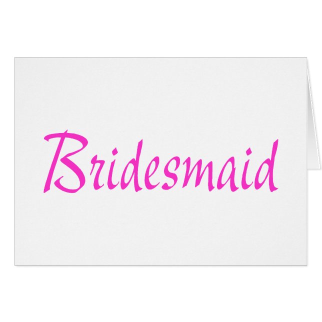 Bridesmaid Pink Cards (Front Horizontal)
