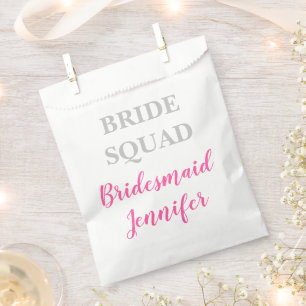 Bridesmaid Pink Custom Name Wedding Bachelorette F Favor Bag