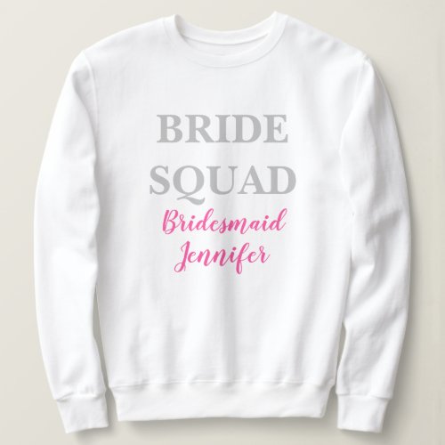 Bridesmaid Pink Custom Name Wedding Bachelorette  Sweatshirt