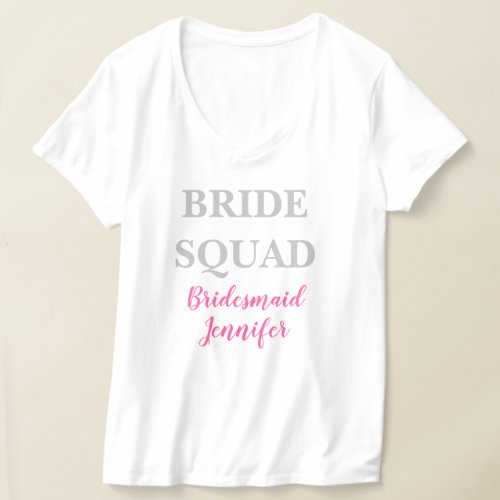 Bridesmaid Pink Custom Name Wedding Bachelorette  T_Shirt