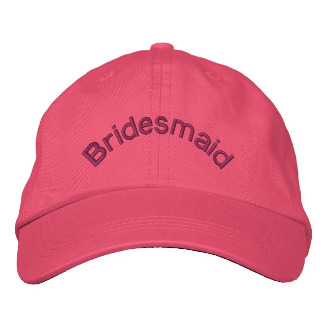 Bridesmaid Pink Embroidered Hat (Front)