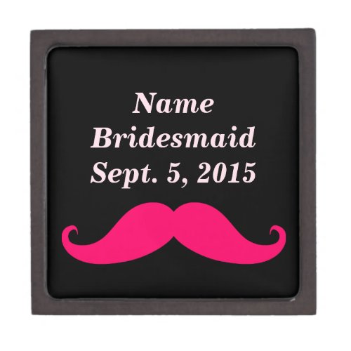 Bridesmaid Pink Mustache Gift Box