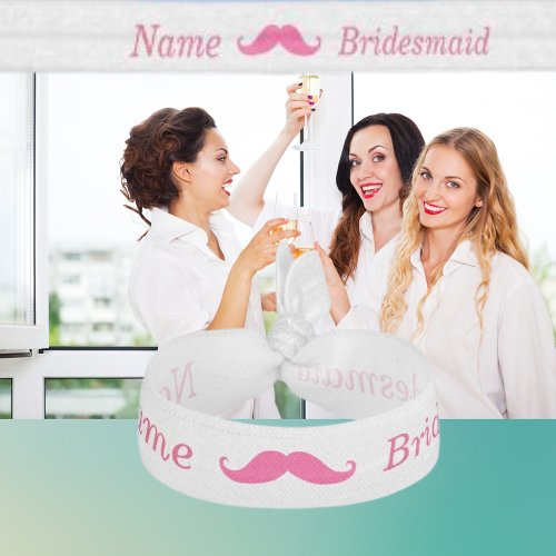 Bridesmaid Pink Mustache Hair Tie