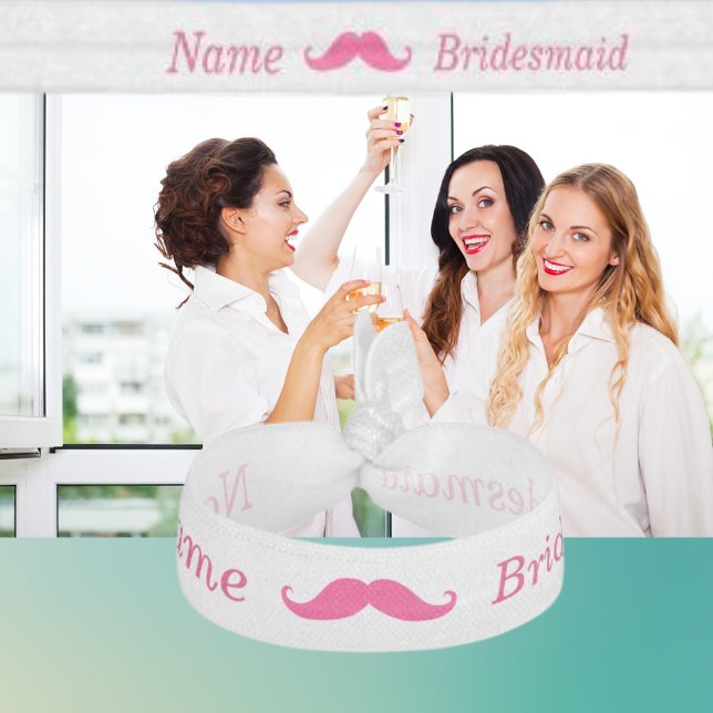 Bridesmaid Pink Mustache Hair Tie (Bridesmaid Pink Mustache Hair Tie)