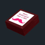 Bridesmaid Pink Mustache Keepsake Box<br><div class="desc">This mustach design is perfect for couples who want to add a touch of humor and personality to their wedding stationery. The design could also be used on a variety of products, such as party favors, decorations, and other wedding accessories. The bold color scheme and graphic elements will make the...</div>