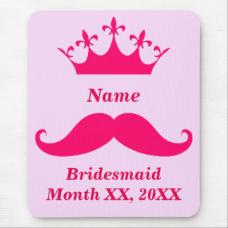 Bridesmaid Pink Mustache Mousepad