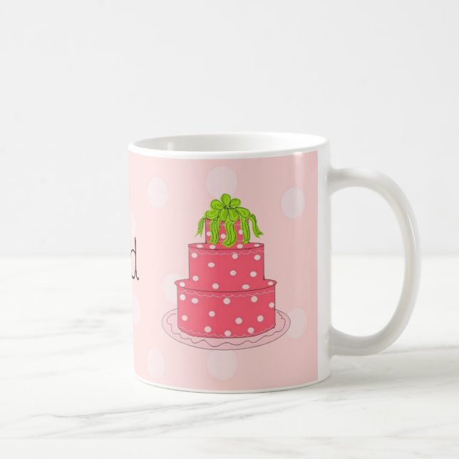 Bridesmaid Pink Polka Dots Coffee Mug (Right)