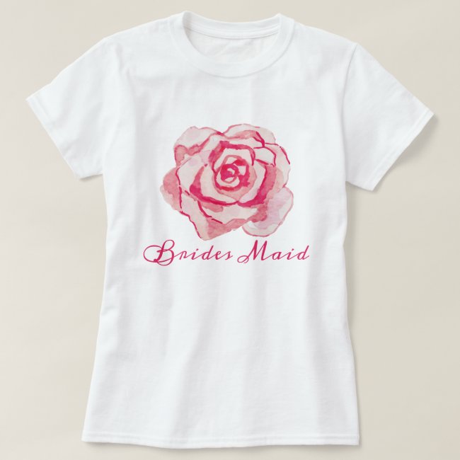 Bridesmaid | Pink Watercolor Rose