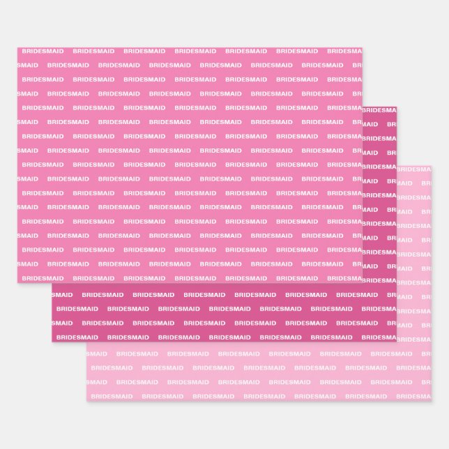Bridesmaid Pink Wrapping Paper Sheets (Set)