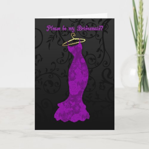 bridesmaid please be my bridesmaid _ purple bride invitation