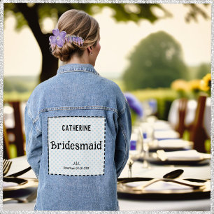 Bridesmaid Polka Dot Custom Bridal Party Wedding Denim Jacket
