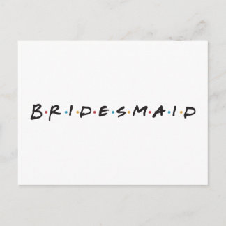 bridesmaid postcard