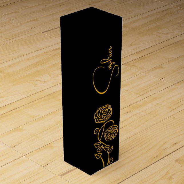 Bridesmaid Proposa Bridal Party Birth Flower Bride Wine Box (Front)