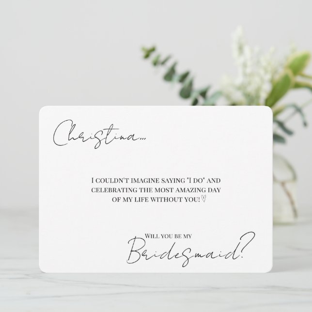 Bridesmaid Proposal and Detail Card