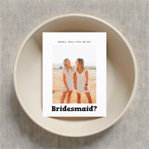 Bridesmaid Proposal Bold Playful Postcard