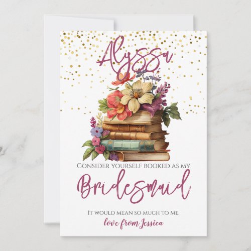 Bridesmaid Proposal Book Lover Card