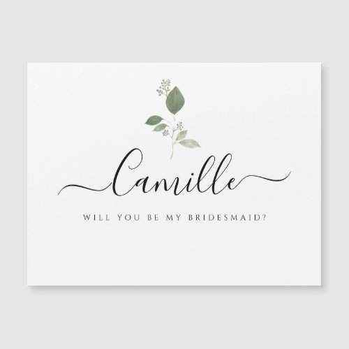 Bridesmaid Proposal Botanical Floral Magnetic Card