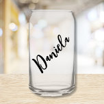 Bridesmaid Proposal Calligraphy Personalized Name  Can Glass<br><div class="desc">Are you looking for the perfect bridesmaid proposal or bridal party gift? Look no further than our personalized bridesmaid glass can with name! Featuring a classic minimalist design with beautiful calligraphy and modern script, this glass can is the ideal way to show your appreciation for your closest friends on your...</div>
