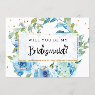 Bridesmaid Proposal Card | Blue Greenery